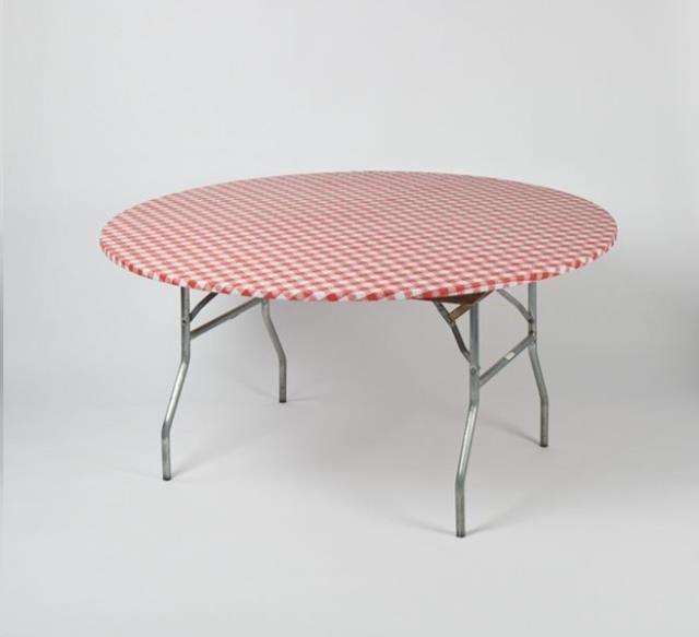 Where to rent TABLE COVER ROUND 60  RED WHITE in St. Louis MO